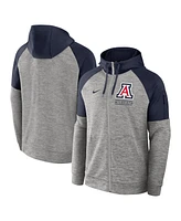 Nike Men's Heather Gray Arizona Wildcats Fitness Raglan Performance Full-Zip Hoodie