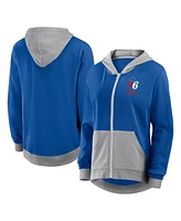 Logo Athletic Women's Royal Philadelphia 76ers Hit It French Terry Full-Zip Hoodie