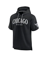 Fanatics Men's Black Chicago Bulls Elements Ready Short Sleeve Pullover Hoodie