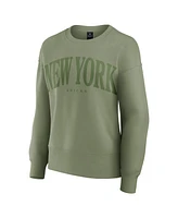 Fanatics Women's Olive New York Knicks Elements Flow Pullover Sweatshirt