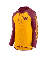 Fanatics Women's Gold/Burgundy Washington Commanders Script Full-Zip Hoodie