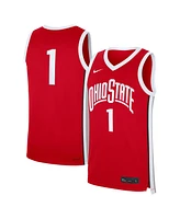 Nike Men's 1 Scarlet Ohio State Buckeyes Road Replica Jersey