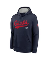 Nike Men's Navy New York Giants Rewind Club Logo Pullover Hoodie