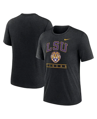 Nike Men's Black Lsu Tigers Arch Over Logo Tri-Blend T-Shirt