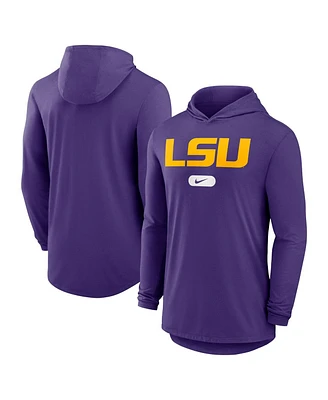 Nike Men's Purple Lsu Tigers Lightweight Performance Long Sleeve Hoodie T-Shirt