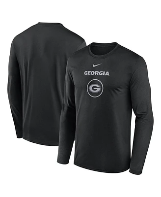 Nike Men's Black Georgia Bulldogs 2024 On-Court Basketball Practice Legend Performance Long Sleeve T-Shirt