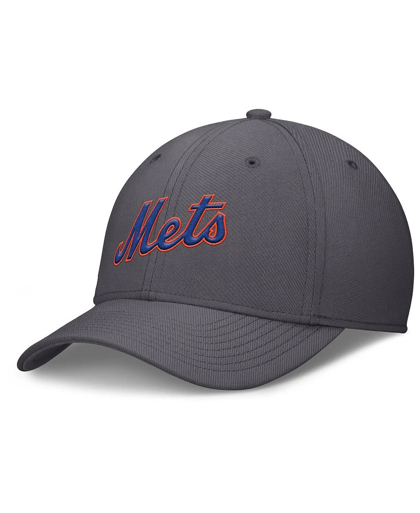 Nike Men's Gray New York Mets Swoosh Performance Flex Hat