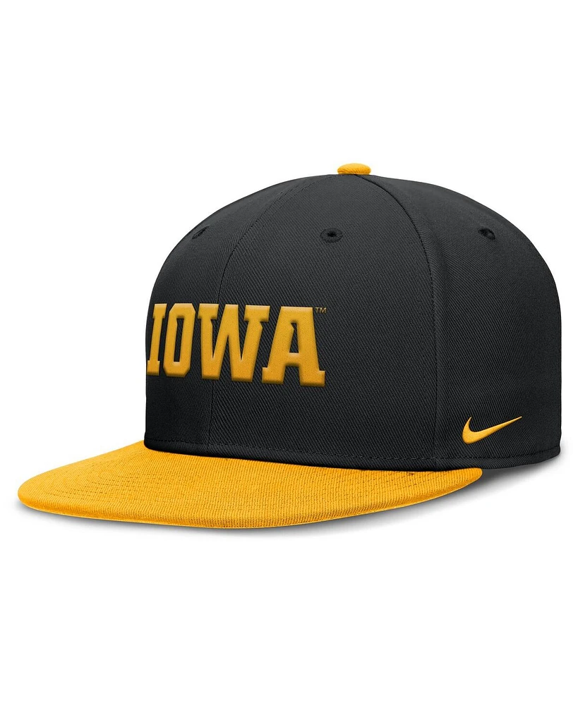 Nike Men's Black/Gold Iowa Hawkeyes Two-Tone Primetime Performance Fitted Hat