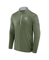 Fanatics Men's Olive Texas A M Aggies Oht Military Appreciation Defender Quarter-Zip Jacket