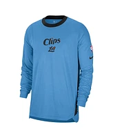 Nike Men's Blue La Clippers 2024/25 City Edition Authentic Pregame Performance Long Sleeve Shooting T-Shirt