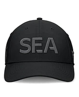 Fanatics Men's Black Seattle Kraken Authentic Pro Road Team Code Side Patch Flex Hat