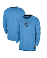 Nike Men's Blue La Clippers 2024/25 City Edition Authentic Pregame Performance Long Sleeve Shooting T-Shirt