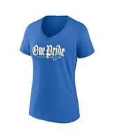 Fanatics Women's Blue Detroit Lions Hometown Defensive Stand V-Neck T-Shirt