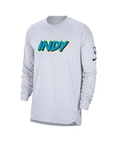 Nike Men's White Indiana Pacers 2024/25 City Edition Authentic Pregame Performance Long Sleeve Shooting T-Shirt