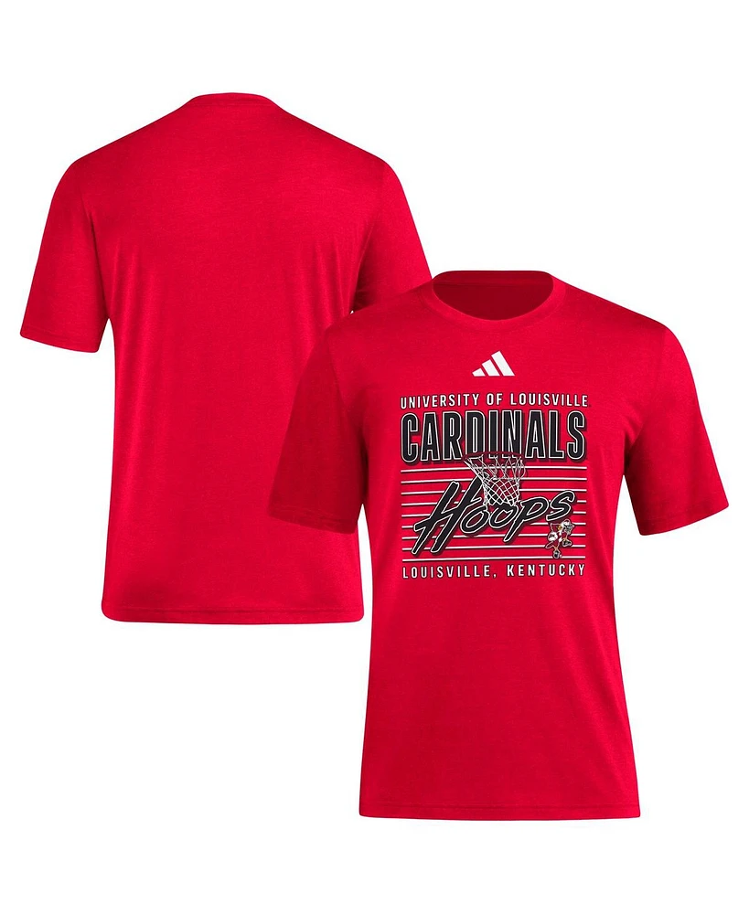 Adidas Men's Red Louisville Cardinals Locker Swish Tri-Blend T-Shirt