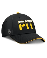 Fanatics Men's Black/Gold Pittsburgh Penguins Authentic Pro Rink Team Code Flex Hat