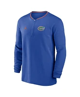 Jordan Men's Royal Florida Gators 2024 Sideline Coach Performance Half-Zip Long Sleeve Top