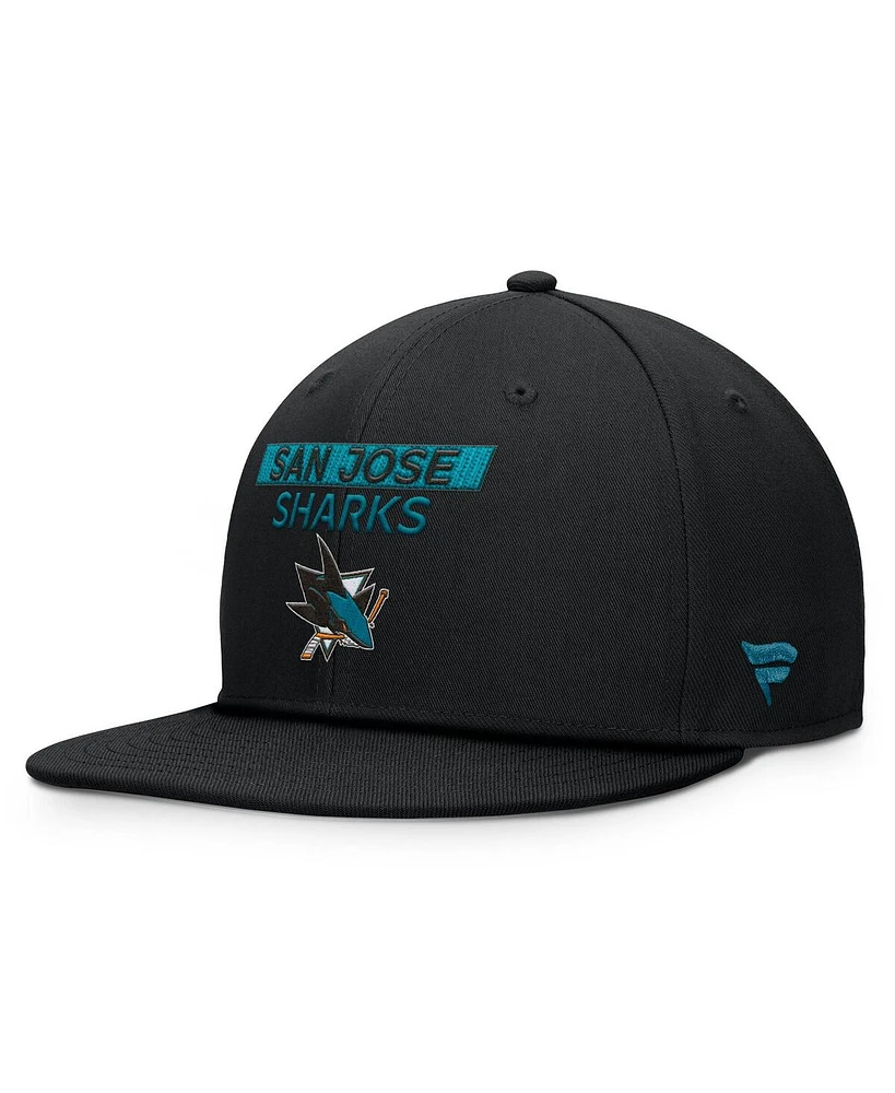 Fanatics Men's Black San Jose Sharks Authentic Pro Prime Snapback Hat