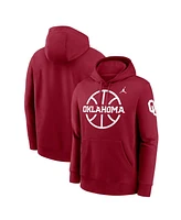 Jordan Men's Crimson Oklahoma Sooners Basketball Icon Club Fleece Pullover Hoodie