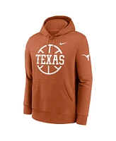 Nike Men's Texas Orange Longhorns Basketball Icon Club Fleece Pullover Hoodie