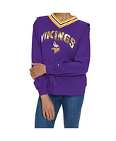 Tommy Hilfiger Women's Purple Minnesota Vikings Alice V-Neck Pullover Sweatshirt