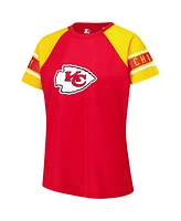 Starter Women's Red Kansas City Chiefs 1st Rounder Color Block Raglan Top