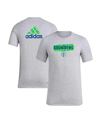 Adidas Men's Heather Gray Seattle Sounders Fc Local Pop Aeroready T-Shirt