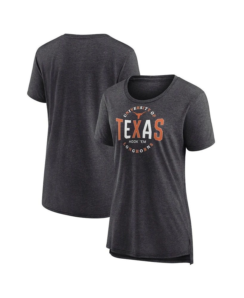 Fanatics Women's Black Texas Longhorns True Classics Break It Down Tri-Blend T-Shirt