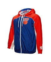 Mitchell & Ness Men's Blue New York Knicks Hardwood Classics Big Shot Premium Full-Zip Windbreaker Jacket