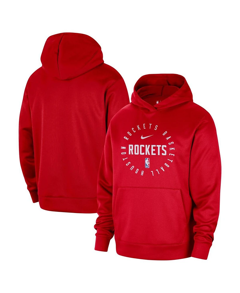 Nike Men's Red Houston Rockets 2024/25 Spotlight On-Court Practice Performance Pullover Hoodie