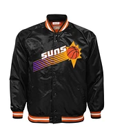 Mitchell & Ness Big Boys and Girls Black Phoenix Suns Hardwood Classics Satin Raglan Full-Snap Jacket