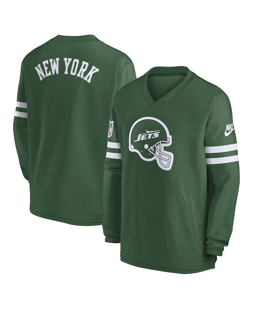 Nike Men's Green New York Jets 2023 Sideline V-Neck Pullover Windshirt