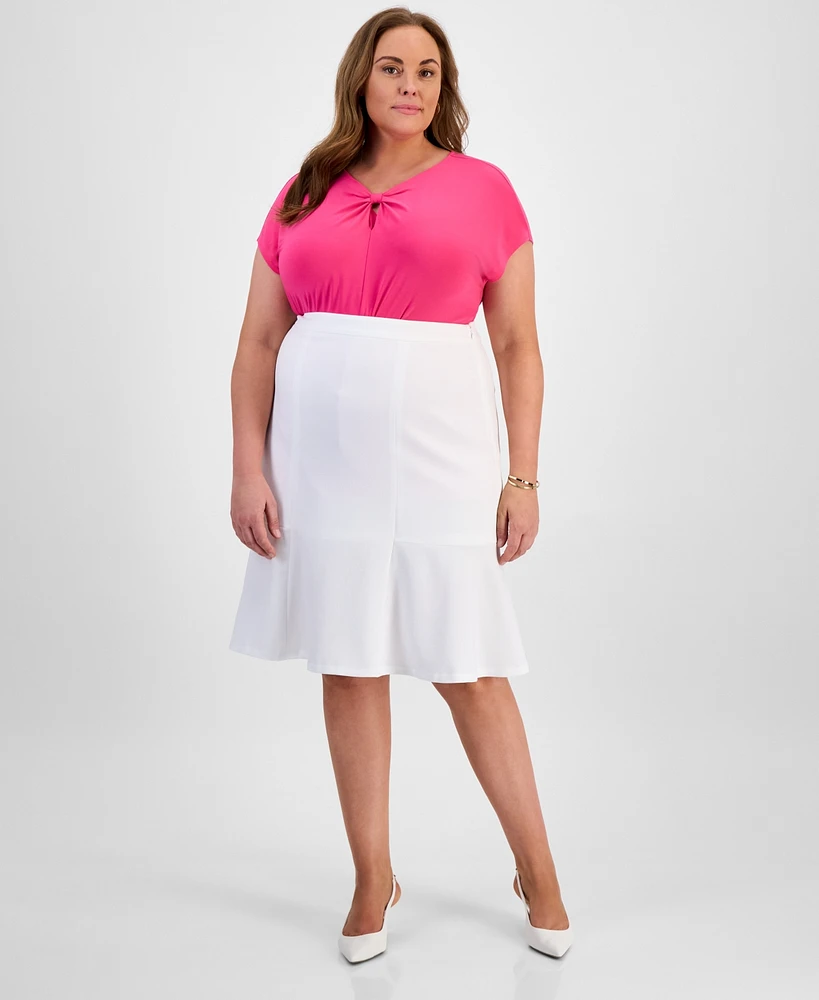 Kasper Plus Size Flared Skirt