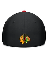 Fanatics Men's Black/Red Chicago Blackhawks Authentic Pro Rink Team Code Flex Hat