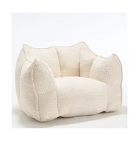 Comfortable Chenille Bean Bag Chair with Armrests for Living Rooms, Bedrooms, Gaming and Watching Tv-The Pop Home