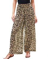 Cupshe Women's Leopard Print Straight Leg Cover-Up Pants