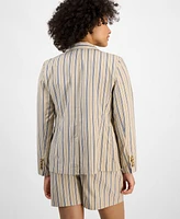 Tommy Hilfiger Women's Striped Two-Button Blazer