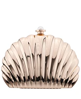 Nina Seashell Metal Minaudiere Clutch