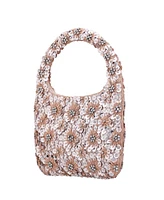 Nina Floral Patterned Sequin Hobo Bag