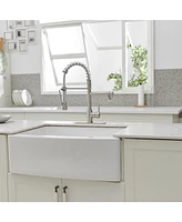Single Handle Deck Mount Pull Down Sprayer Kitchen Faucet with Led Light and Plate Matte Black