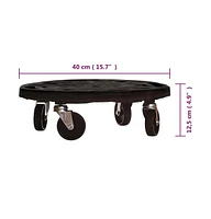 Plant Trolley with Wheels Diameter 15.7" Black 606.3 lb