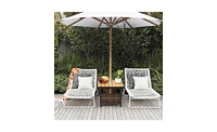 Outdoor Side Table with Umbrella Hole & Storage Space Perfect for Patio, Deck, or Garden Use