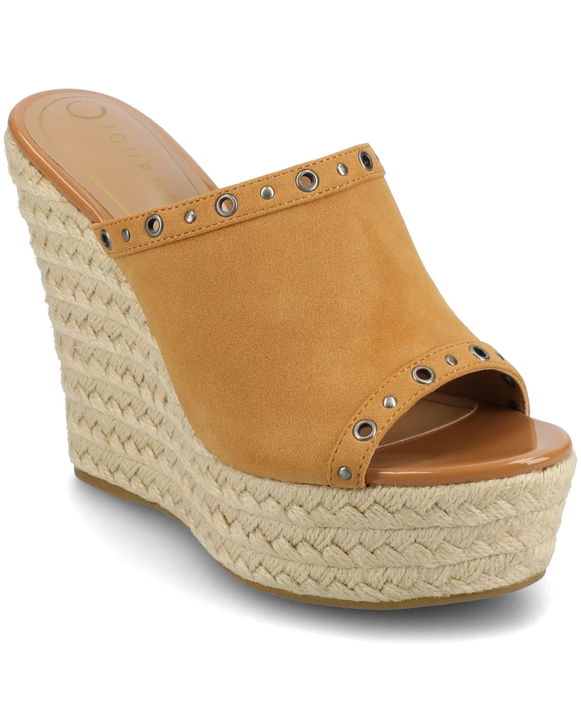 Journee Collection Women's Yari Platform Espadrille Wedge Sandals