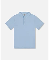 Deux par Toddler Boys Short Sleeve Polo Shirt Pale Blue - Toddler|Child