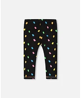 Deux par Big Girls Printed Capri Legging Black And Multicolored Gummies