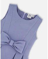 Deux par Toddler Girls Neoprene Bow Dress Old Blue - Toddler|Child