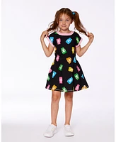 Deux par Big Girls Printed French Terry Dress Multicolored Gummies