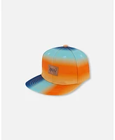 Deux par Boy Printed Cap Navy Blue, Turquoise, And Orange - Toddler|Child