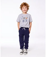 Deux par Big Boys French Terry Sweatpants With Side Pockets Navy Blue