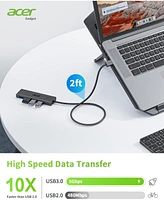 acer Usb Hub 4 Ports, Multiple Usb 3.0 Hub, Usb A Splitter for Laptop with Usb C Power Port, Usb Extender for A Port Laptop, Windows, Linux, acer Pc a